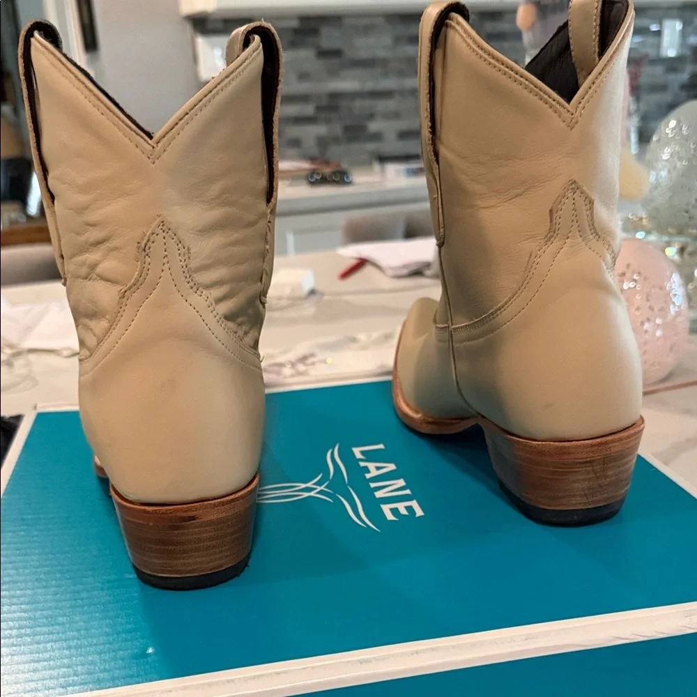 Women’s Beige Western Ankle Boots - Brand - Picture 7 of 10